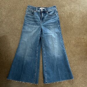 Madewell flared Wide-Leg Blue Jeans and size 26 petite